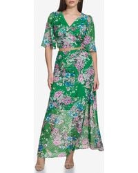 Kensie - Floral Clip Dot Chiffon Two-piece Dress - Lyst