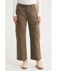 Vigoss - High Waist Straight Leg Twill Cargo Pants - Lyst