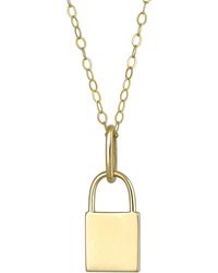 CANDELA JEWELRY - 10k Yellow Gold Padlock Pendant Necklace - Lyst
