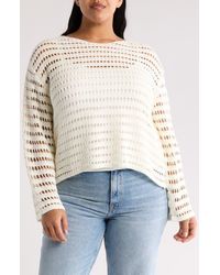 DR2 by Daniel Rainn - Bell Sleeve Pointelle Sweater - Lyst