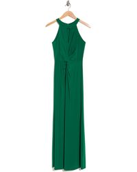 Eliza J Halter Twist Front Maxi Dress - Green