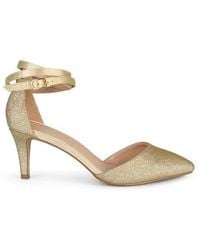 Journee Collection - Glitter Ankle Strap Pumps - Lyst