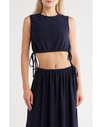 Vero Moda - Kim Eyelet Sleeveless Crop Top - Lyst