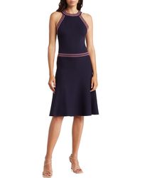 Vince Camuto - Halter Neck Sleeveless Fit & Flare Dress - Lyst