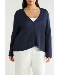 Max Studio - V-Neck Button Front Cardigan - Lyst