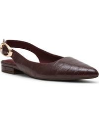 Anne Klein - Kalil Faux Leather Slingback Pointed Toe Flat - Lyst