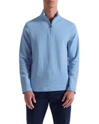 Bugatchi - Waffle Quarter Zip Cotton Blend Pullover - Lyst