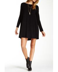 Go Couture - Long Sleeve Boat Neck High/low Dress - Lyst