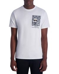Karl Lagerfeld - Karl & Choupette Logo Cotton Graphic T-shirt - Lyst