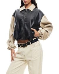 Lioness - Nirvana Colorblock Faux Leather Bomber Jacket - Lyst