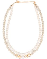 Saachi - Dohara Natural Stone Beaded Double Strand Necklace - Lyst