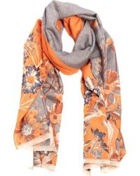 Saachi - Floral Pattern Reversible Scarf - Lyst