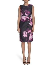 Calvin Klein - Floral Sleeveless Sheath Dress - Lyst