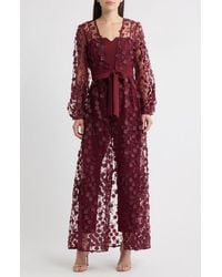 Julia Jordan - Floral Overlay Jacket & Belted Jumpsuit - Lyst