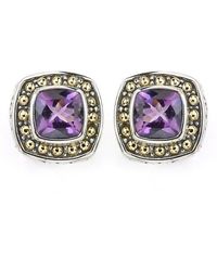 Samuel B. - Sterling & 18K Semiprecious Stone Cushion Stud Earrings - Lyst