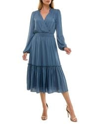 Socialite - Long Sleeve Tiered Midi Dress - Lyst