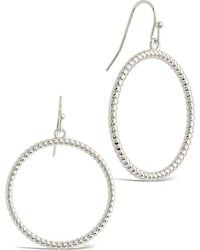 Sterling Forever - Terina Hoop Drop Earrings - Lyst