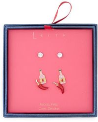 Leith - 3-Pack Hot Sauce Assorted Stud Earrings Set - Lyst