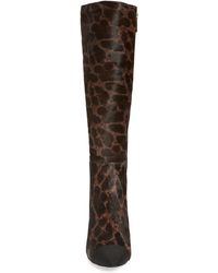Karl Lagerfeld Marcy Knee High Boot In Chocolate/black Calf Hair At Nordstrom Rack - Brown