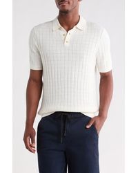 14th & Union - Short Sleeve Grid Sweater Knit Polo - Lyst