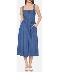 blu pepper mock neck lace dress BLU PEPPER Floral Tie Strap Detail Empire Waist Midi Dress