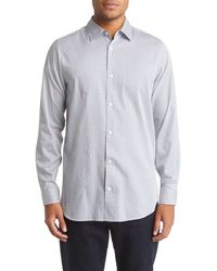 Ted Baker - Conifur Geo Print Stretch Cotton Button-up Shirt - Lyst