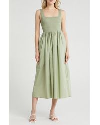 Wayf - Smocked Fit & Flare Sundress - Lyst