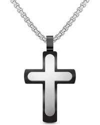 EDFORCE - Two Layer Cross Necklace - Lyst