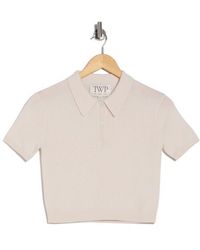 Twp - Wool Thermal Crop Polo Sweater - Lyst