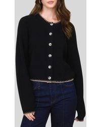 Blu Pepper - Contrast Stitch Button Front Cardigan - Lyst