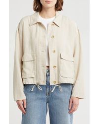 Caslon - Linen Blend Utility Shirt Jacket - Lyst