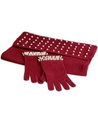La Fiorentina - Imitation Pearl Scarf & Gloves Set - Lyst