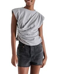 Steve Madden - Draped Shoulder Pad T-Shirt - Lyst