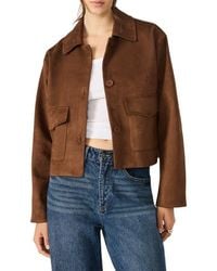 Steve Madden - Faux Suede Trucker Jacket - Lyst