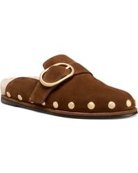 Stuart Weitzman - Studded Faux Shearling Lined Mule - Lyst