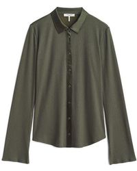 Rag & Bone - The Ribbed Mixed Media Button-Up Shirt - Lyst