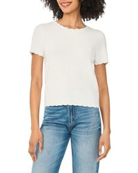 Cece - Scallop Rib Short Sleeve Knit Top - Lyst
