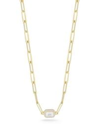 Glaze Jewelry - Cubic Zirconia Paper Clip Necklace - Lyst