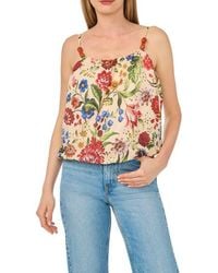 Cece - Floral Beaded Bubble Hem Top - Lyst