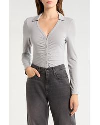 Rag & Bone - Lucy Ruched Polo Button-Up Shirt - Lyst