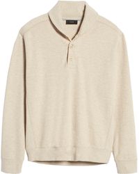 Vince Shawl Collar Slim Fit Pullover In Heather Runyon At Nordstrom Rack - Natural