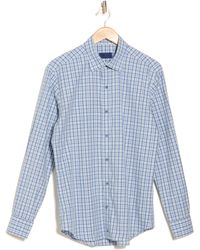 David Donahue - Casual Plaid Cotton Poplin Button-down Shirt - Lyst