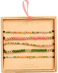 Leith - Set Of 5 Beaded Stretch Bracelets - Lyst