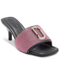 Marc Jacobs Leather Slip-On Sandals in Red | Lyst