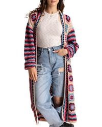 Saachi - Granny Square Crochet Longline Cardigan - Lyst