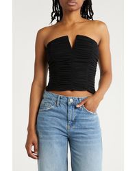 Lulus - Iconic Energy Ruched Mesh Tube Top - Lyst