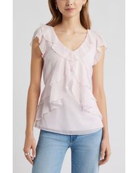 Open Edit - Chiffon Ruffle Top - Lyst