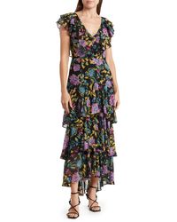 Wayf - Floral Tiered Ruffle Dress - Lyst