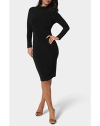 Bebe - Open Back Long Sleeve Dress - Lyst