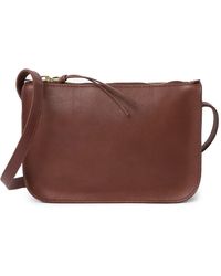 the transport stripe embroidered zip top crossbody tote